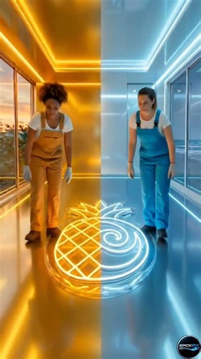 Golden Pineapple & Coconut Ocean Epoxy Floor🍍🥥 #shorts #epoxy
