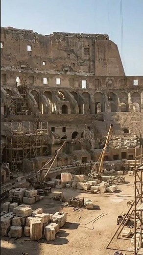 How the Colosseum Was Built | Ancient Rome Construction Timelapse 🏟️ #shorts