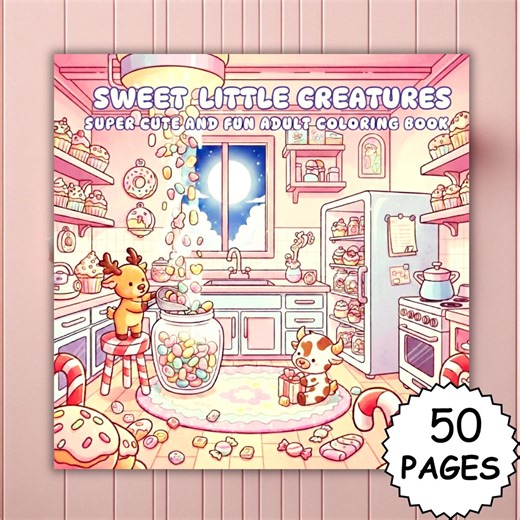 Sweet Little Creatures Coloring Book | Bold and Easy Cute Animals | Cozy Friends, Kawaii Creatures, Relaxing Printable & Digital Coloring Pa - Etsy