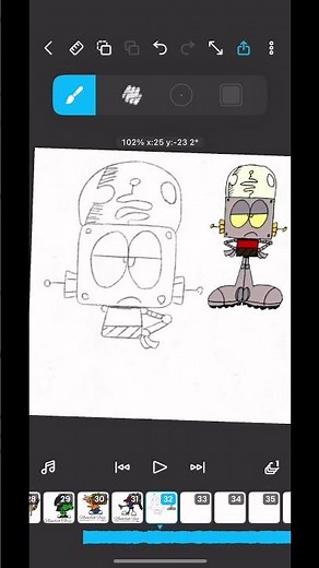 Day 32 of drawing Cartoon Characters (Robot Jones from Whatever Happened to… Robot Jones)
