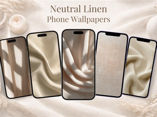 Neutral Linen Phone Wallpaper Set, Beige Fabric Texture Background (digital Download) - Etsy