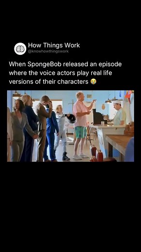 How Things Work on Instagram: "SpongeBob SquarePants released an episode where the voice actors appeared as real-life characters in “SpongeBob’s Big Birthday Blowout,” which aired on July 12, 2019. The special was created for the show’s 20th anniversary and combined animation with live-action scenes. In the episode, SpongeBob visits the real world, where actors like Tom Kenny, Bill Fagerbakke, Clancy Brown, and Rodger Bumpass appear as themselves working in a studio. The episode intentionally br