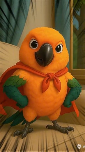 #shorts When a tiny parrot decides to be a hero… things get hilariously messy 😂🦜 #ai #parrot #cat