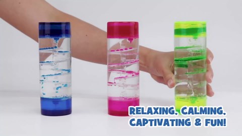 YoYa Toys Liquimo Spiral - Liquid Motion Bubbler (3 Pack) - Hourglass Liquid Timer for Kids and Adults - Stress Relief Fidget Toys for Autistic Children, Desk Décor, Holiday Stocking Stuffers