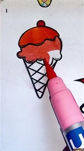 Ice cream Colouring 🍦🍨 Emoji Coloring #colormixingmagic #emojidrawing