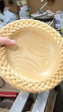 Turning an ash bowl with a carved edge #cncrouter #woodturning #woodworking #routing #carving