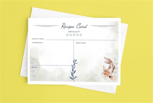 4 Hand-drawn Fish Recipe Cards, 6x4 Digital Download - Etsy Australia