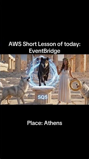 EventBridge routes real-time events between services based on defined rules! #aws #ai #cloud #wolf