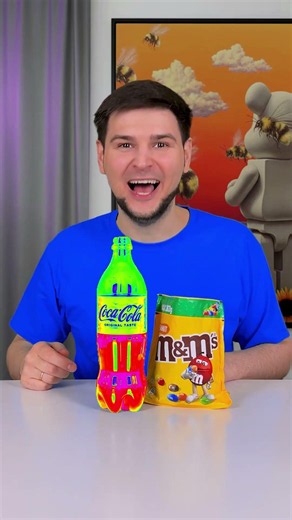 M&M's + Coke = Rainbow Magic 🌈🤯 #shorts #funny