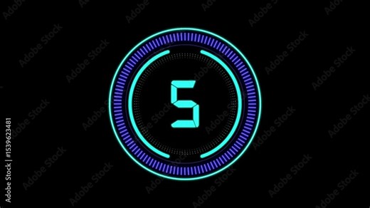 Countdown: A futuristic neon countdown timer, counting down to a moment of anticipation and excitement, casting a vibrant glow against a stark black backdrop.