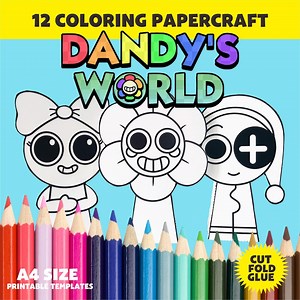 Dandy's World Papercraft: Printable Coloring Activity for Kids (PDF Download A4 Size) - Etsy