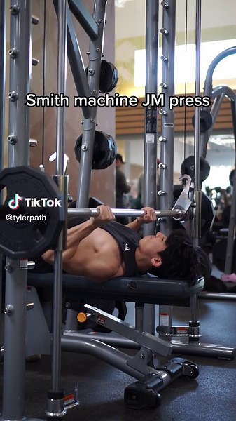 JM press is something of a skullcrusher close grip bench press hybrid. It doesnt take much weight to overload so if close grip bench doesnt feel great (like for me) try out the JM press #fyp #fitness #gym #bodybuilding