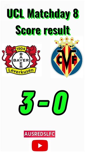 UCL Matchday 8: Score result #anfieldagenda #lfcucl #liverpoolfc #uefachampionsleague #redmentv