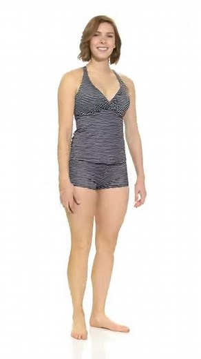 prAna Black Anchor Stripe Kayana Tankini Top (D-Cup) | SwimOutlet.com