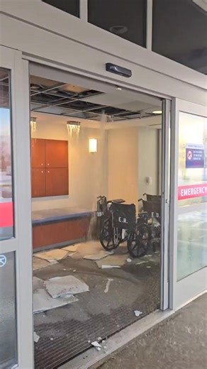 Macomb Township — The sprinkler system is broken and flooding the lobby at Henry Ford Hospital on 23 Mile and Romeo Plank. | Macomb County Scanner