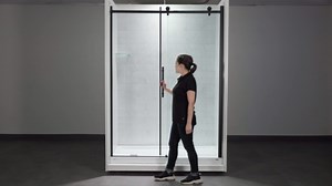 MAAX Uptown 59 in. x 76 in. 8 mm Sliding Frameless Shower Door for Alcove Installation with Clear Glass Chrome White Marble 135324-900-282-000 - The Home Depot