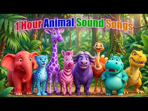 1 Hour Animal Sound Songs | Animal Colorful Songs | Zazzy Melody