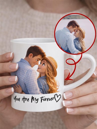 Custom 3D Animated-style Mug , Personalized Couple Photo Coffee Cup, Unique Couple Gift Idea, Gift for Partner, Cartoon Portrait for Couples - Etsy