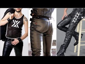 latest and stylish collection of leather pants outfits for men's