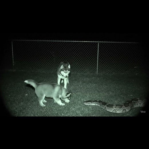 Security Cam Captures Python Taking a Husky Puppy. This giant python is a bit scary #wgitachi #dog