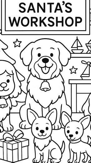 Paws and Claus Christmas Coloring Pages - Etsy
