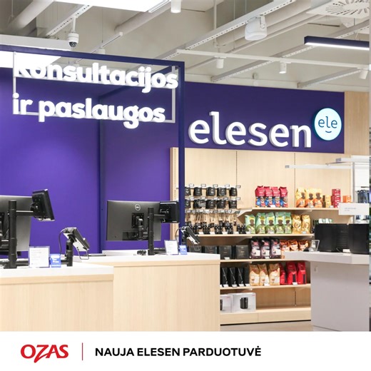 Nuo šiol dar arčiau tavęs – viskas, ko reikia namams, darbui ir laisvalaikiui vienoje vietoje. Išmanieji telefonai, televizoriai, virtuvės prietaisai, namų komforto sprendimai ir dar daugiau – „Elesen” turi viską, ko reikia kiekvienam! 📍 Rasi 2-ame aukšte, tarp „JYSK” ir „Peek & Cloppenburg”. 👉 Užeik į naująją „Elesen” parduotuvę PPC OZAS – pajusk technologijų, patogumo ir pasirinkimo sinergiją! #elesen #ozas #naujaparduotuvė | OZAS