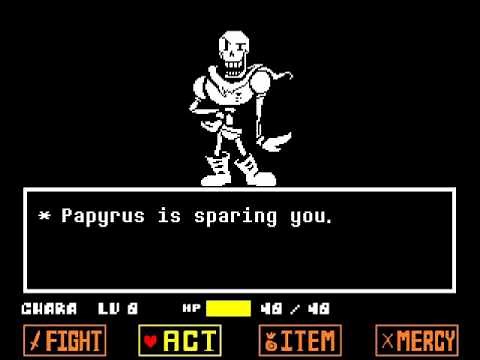 [UNDERTALE] Sparing Papyrus on a No Mercy Playthrough