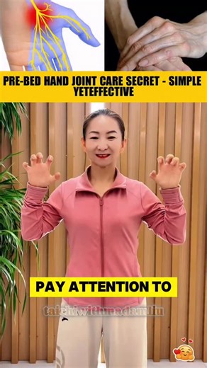 3K views · 19K reactions | Just 1 Minute Before Bed Wake Up With Relaxed, Pain Free Hands! A simple pre-sleep habit that your hands will thank you for! Just a few gentle moves can ease tension in your wrists and fingers, helping you sleep better and wake up without discomfort. #HappyHands #NighttimeRoutine #GentleCare #WakeUpRelaxed #1MinuteSelfCare | Taichi with Madam | Facebook
