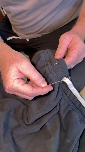 Sweatpants hack fix lost drawstring in seconds #shorts