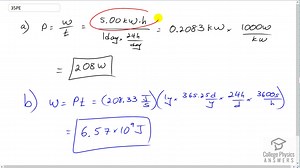 OpenStax College Physics Solution, Chapter 7, Problem 35 (Problems and Exercises)