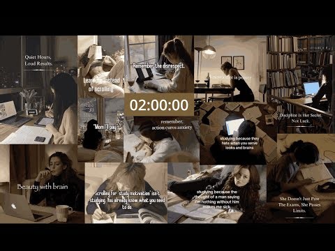 2-Hour Study Timer | Girl Boss Motivation ✨ Quiet Hours, Loud Results