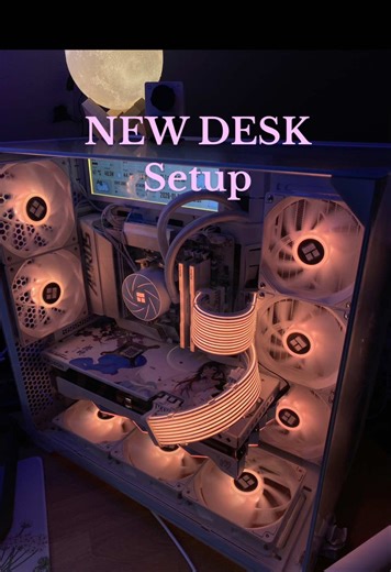 my new Pc build final reveal! I literally saved pulling the plastic wrap off just for this 😂😂 I love her so much and can’t stop staring at her! I’m excited for the next build!👀 #pcbuild #pcsetup #pcgamer #gamergirl #deskaesthetic