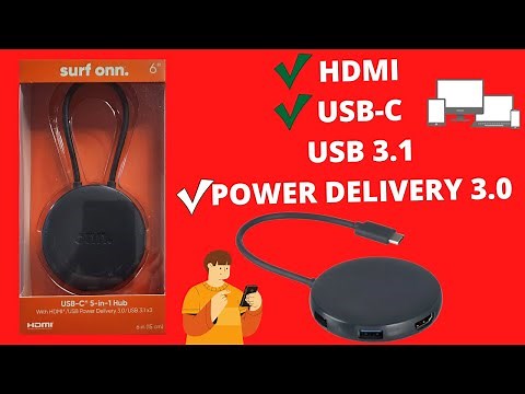 surf onn. USB-C 5-in-1 Hub en Espanol