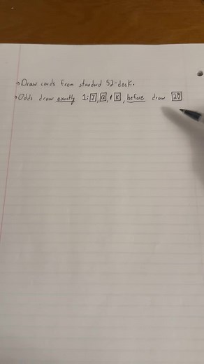 easy_physix (@easy_physix) - Calculating the Odds of Drawing Specific Cards Sequentially from a 52 Card Deck