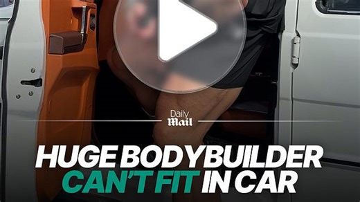 Huge bodybuilder can't fit in car