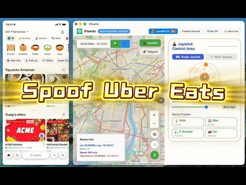 Uber Eats Location Spoofing with iFlowGo｜System-Level GPS