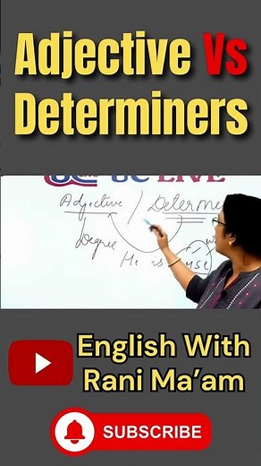 Adjective Vs Determiners | Grammar | English With Rani Ma'am