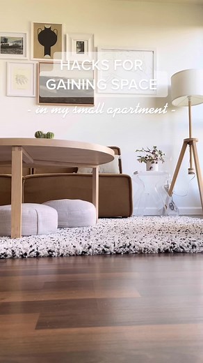 Some ideas for gaining space in a small apartment. #smallspaceideas #smallspacedesign #smallspaceliving #designspacetips #interiordesign #interiors #vancouverapartment #apartmentdecor #smallspace