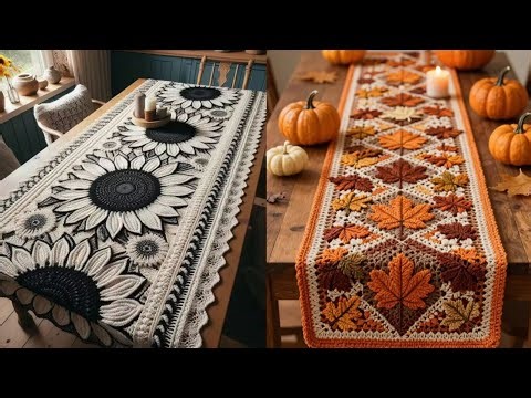Flower table runner free crochet patterns crochet table runner designs 
