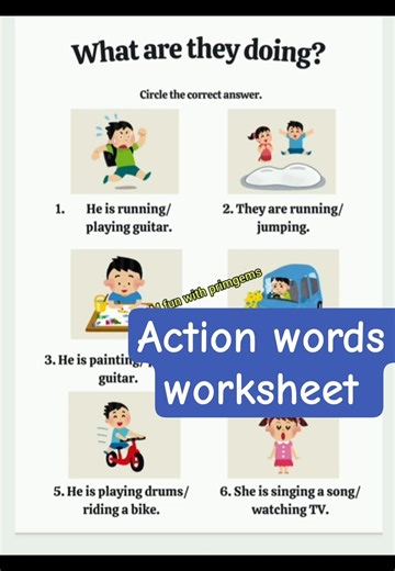 action words worksheet