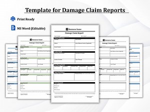 Damage Claim Report Template: Incident Form, Property Damage (official Document) - Etsy