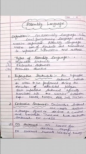Assembly Language #System software #computer programming #theory notes