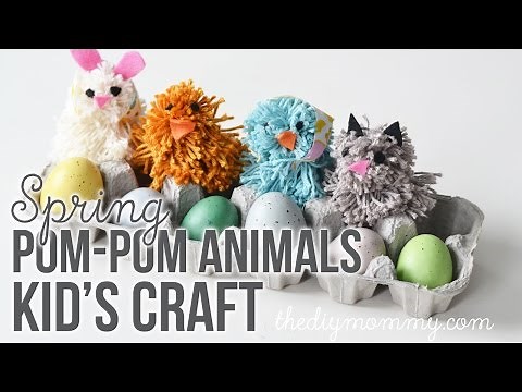 Silly Spring Pom Pom Animals Kid's Craft Tutorial