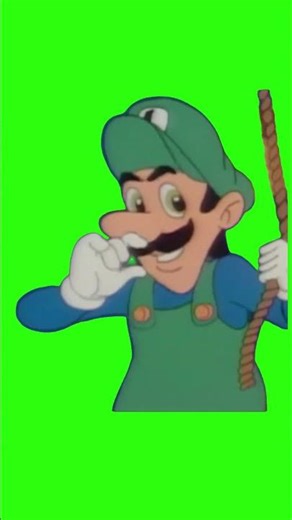 Luigi evil grin - greenscreen