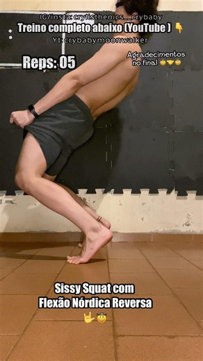 Calisthenics: Sissy Squat with Reverse Nordic Curl 🤠👍#homeworkout #trainingathome #calistenia