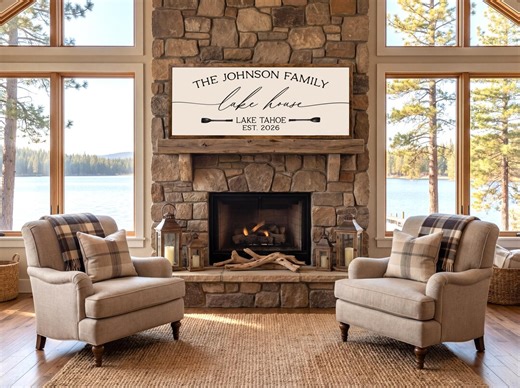 Lake House, Custom Family Cabin Wooden Sign - Etsy