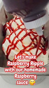 ❤️😍 MAKING RASPBERRY RIPPLE Simple but effective 😋 Have you tried our homemade Raspberry Sauce? #scotland #makers #milk #icecream #gelato #producer #inverness #fruit #foodgasm #sweettreats | Miele's Gelateria Inverness