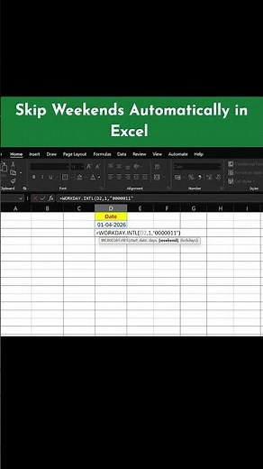 Skip Weekends Automatically in Excel