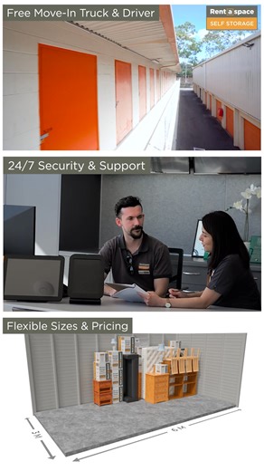 The last thing you need is more stress. Whether you're moving to a new suburb, building your dream home, or relocating for work, the logistics can be overwhelming. Rent a Space is here to help you get a head start. Our flexible, secure, and easily accessible storage units let you pack at your own pace and store your belongings safely until you're ready. Don't let moving chaos consume you. Reclaim your peace of mind and make your new beginning a smooth one. Find Your Stress-Free Space. Book a Uni