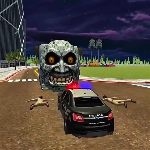 😱 MONSTER TRAIN ATTACK! Franklin's Magic Bus Saves City💥| Monster Bus vs Ghost Train–# ibd3d #shorts